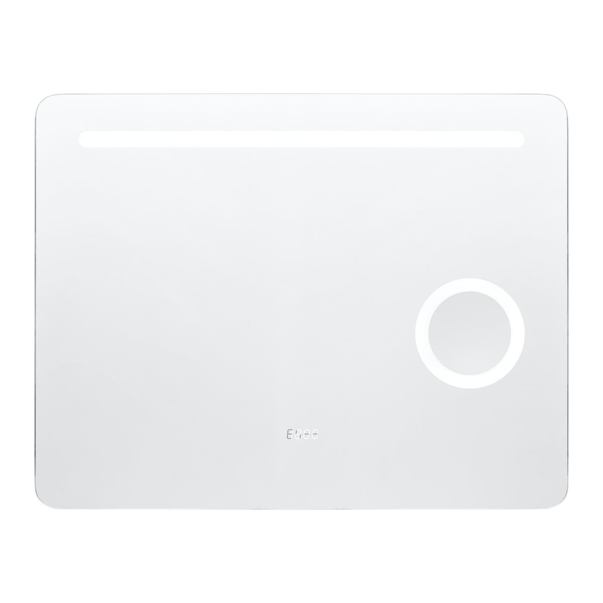Wandspiegel Silberfarben inkl. LED 'Mirror' - Silberfarben/Grau, Basics, Glas/Holzwerkstoff (80/62/10cm)