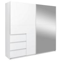 Omara Z Drsnimi Vrati Wilma, Bela - bela, Moderno, kovina/leseni material (215/210/61,5cm) - P & B
