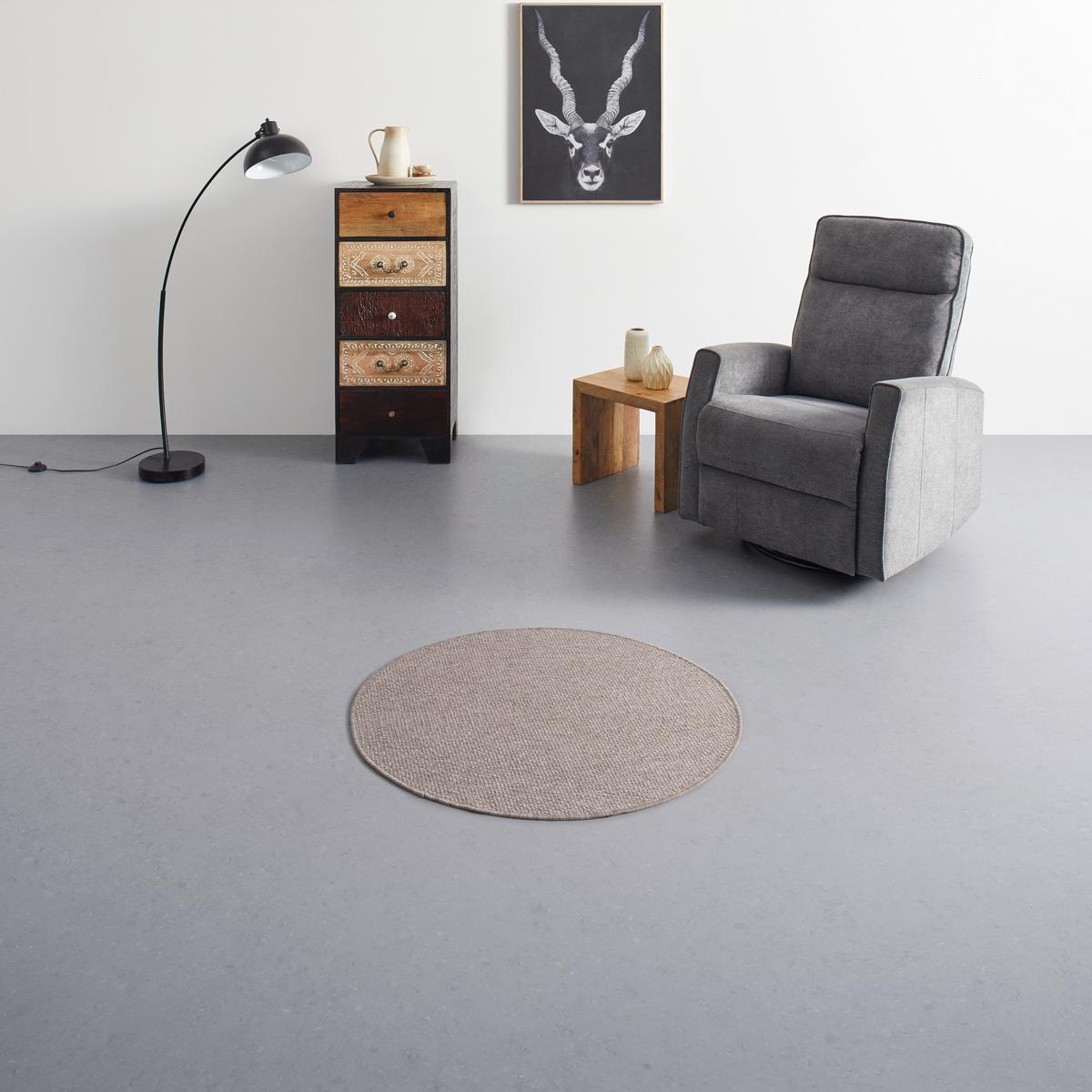 Flachwebeteppich Line in Braun Ø ca. 160cm - Braun, Modern, Textil (160cm) - Modern Living