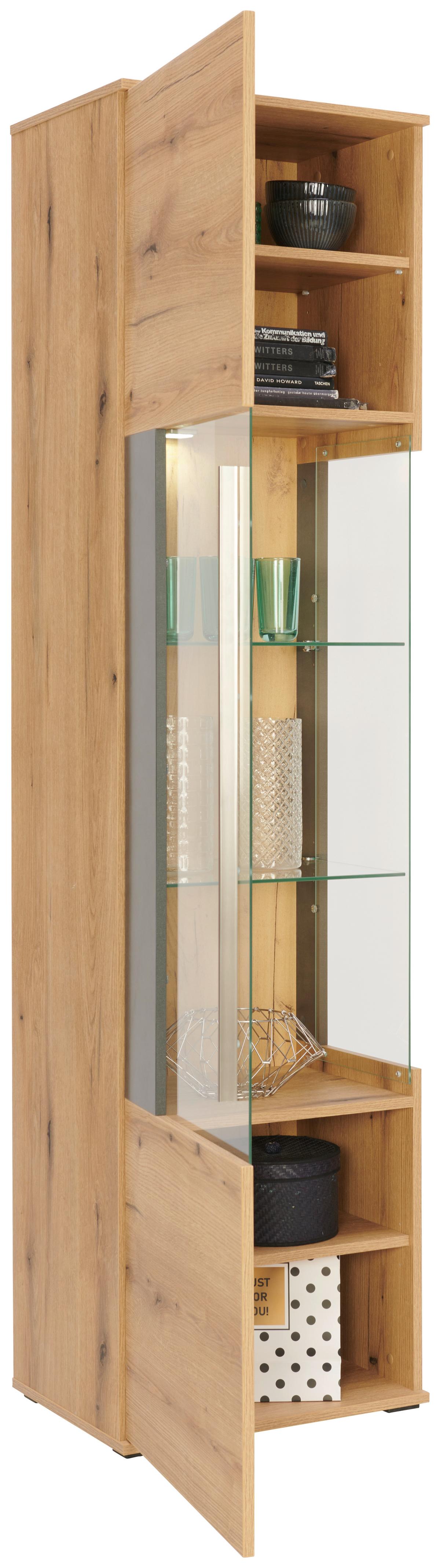 Vitrină LIMIT - Modern, sticlă/material pe bază de lemn (52/201/40cm) - Modern Living