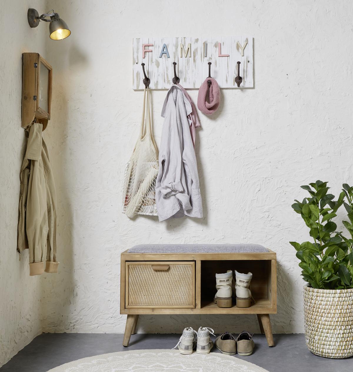 Sitzbank aus Tanne teilmassiv - Schwarz/Braun, Romantik / Landhaus, Holz/Holzwerkstoff (80/51/30cm) - Zandiara