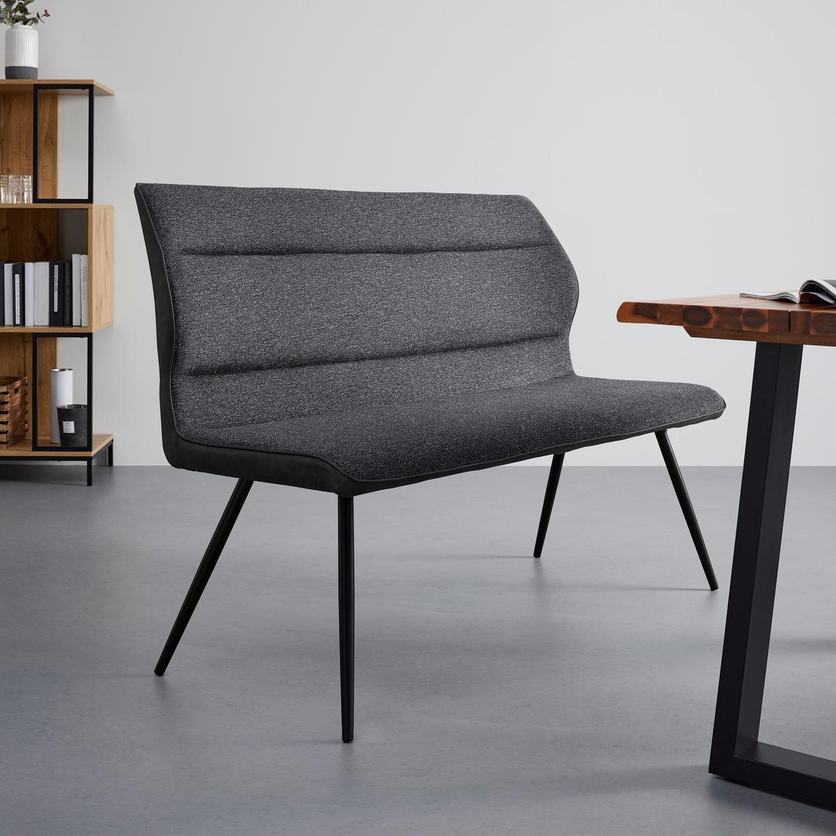 ŁAWKA EVA - ciemnoszary/czarny, Modern, metal/drewno (139/92,5/60,5cm) - Bessagi Home