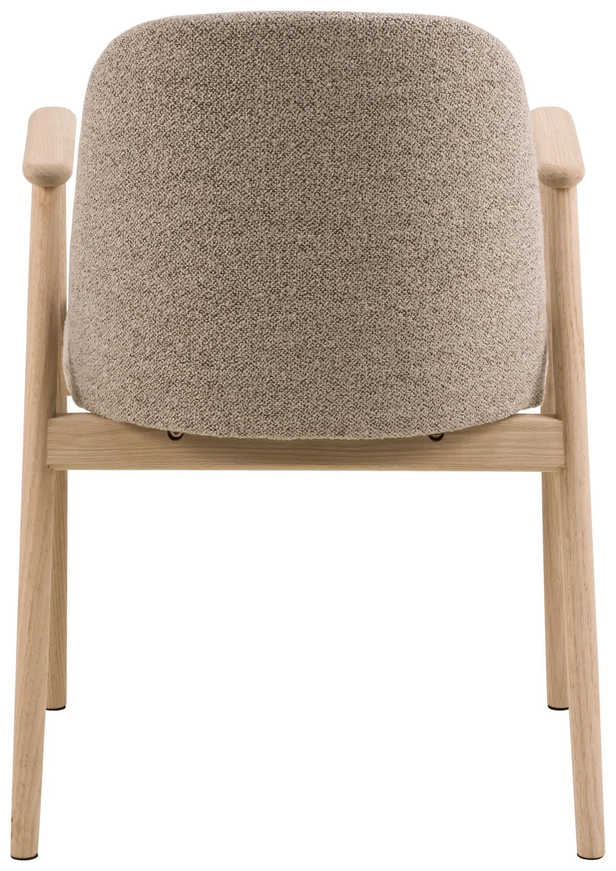 KRZESŁO Z PODŁOKIETNIKAMI LEO - beżowy/kolor dębowy, Modern, drewno/tkanina (55,5/80,5/57cm) - Livetastic