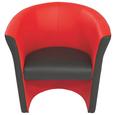 Fotelja Rainbow - crna/crvena, Modern (69/76/59cm) - Ombra Fotelja Rainbow - crna/crvena, Modern (69/76/59cm) - Ombra