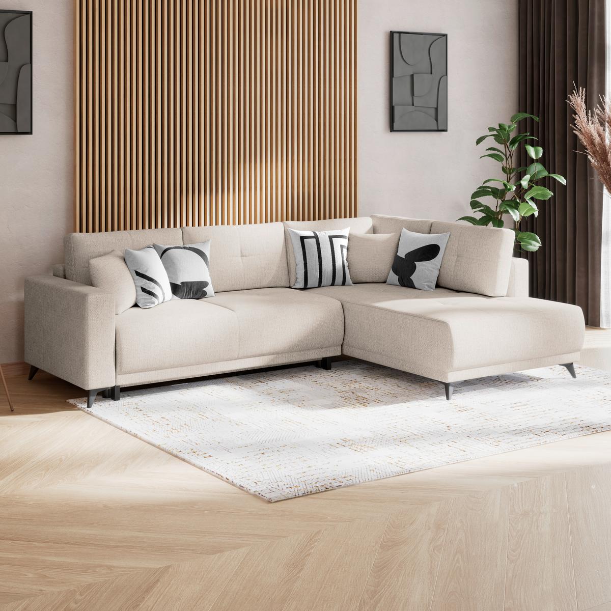 Kutna Garnitura Texas - svijetlo smeđa/crna, Konvencionalno, drvo (259/203cm)