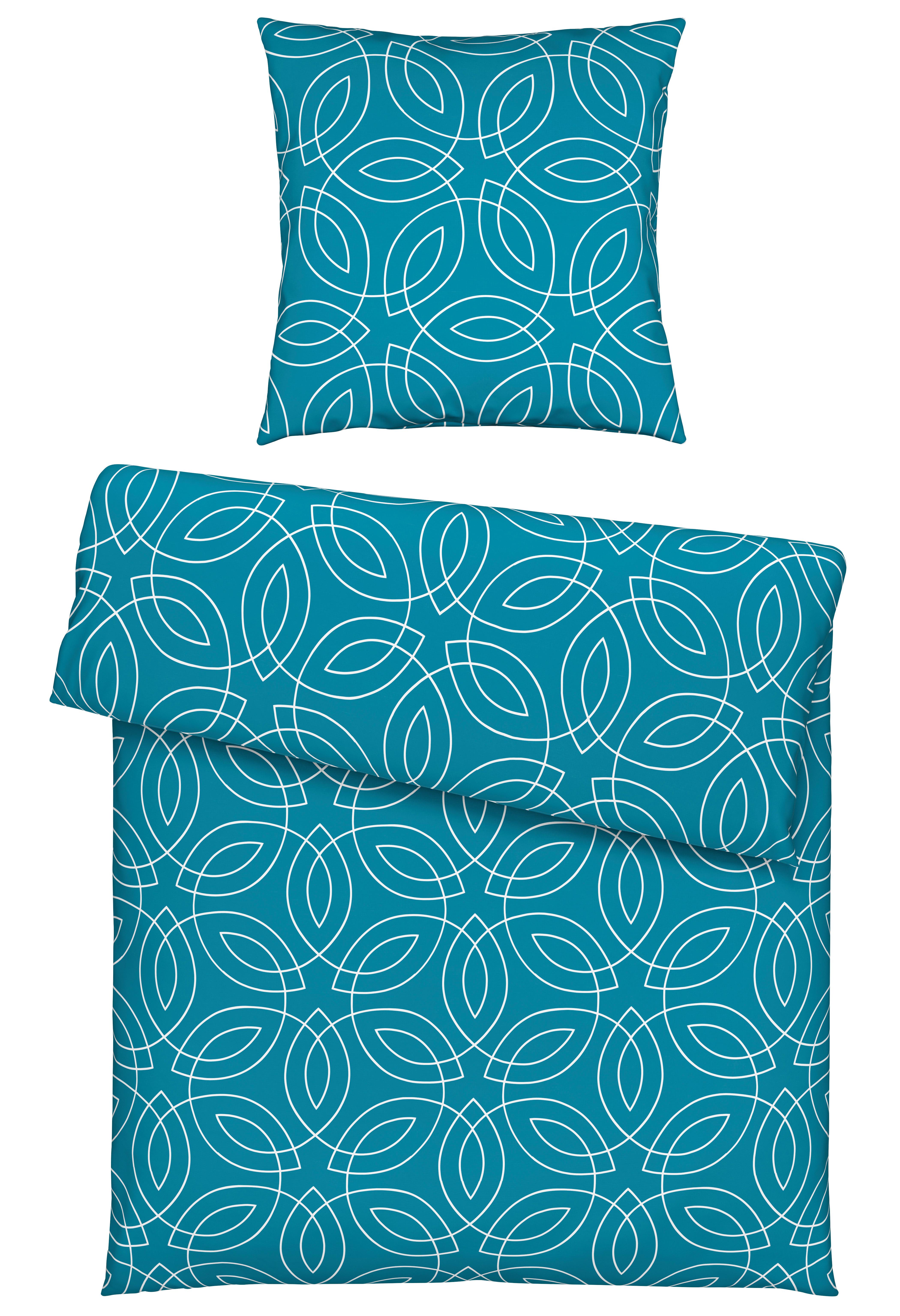Bettwäsche Sevilla ca. 135x200cm - Beige/Petrol, MODERN, Textil - Modern Living