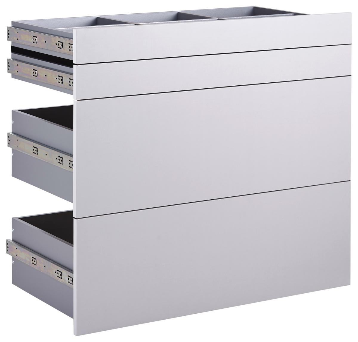 Schubladenset Unit in Hellgrau - Modern, Holzwerkstoff (91/83/47cm) - Based