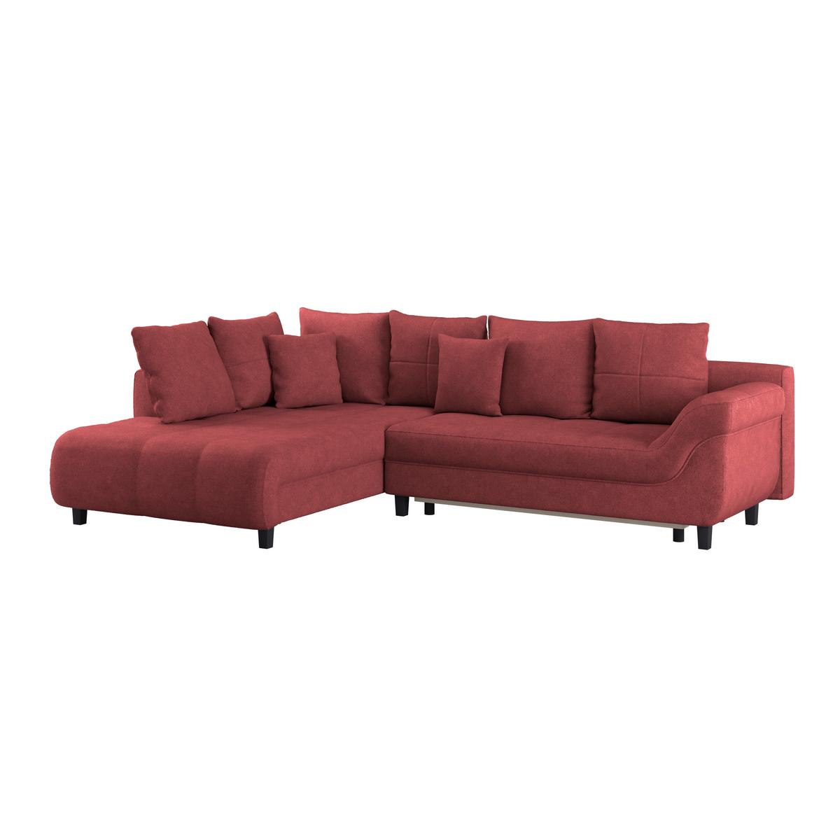 Kutna Garnitura Mendoza - crvena/crna, Design, tekstil/drvo (197/309cm) - Modern Living