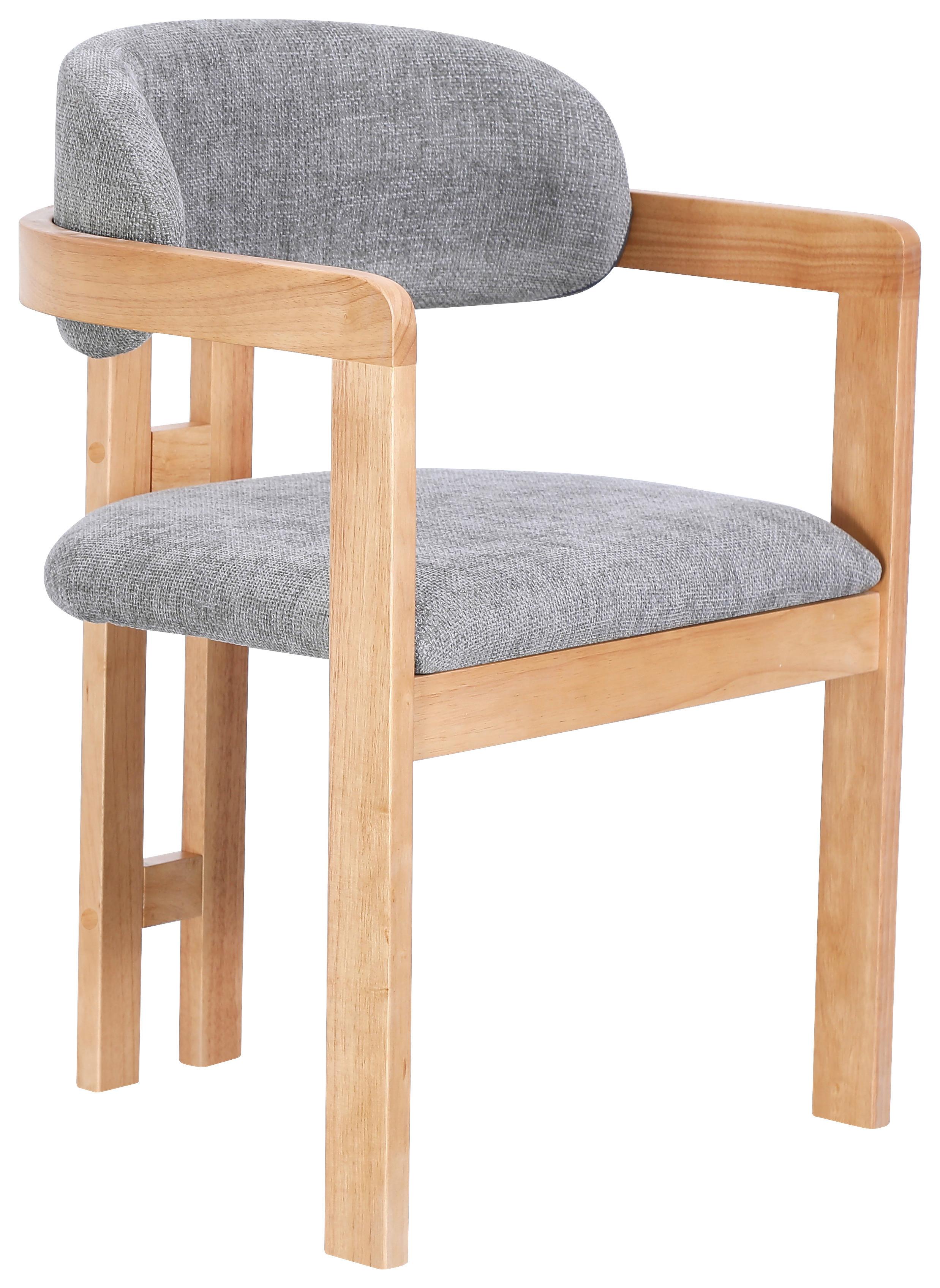 KRZESŁO Z PODŁOKIETNIKAMI SALLY - kolor dębowy/szary, Modern, drewno/tkanina (60/80/52cm) - MID.YOU