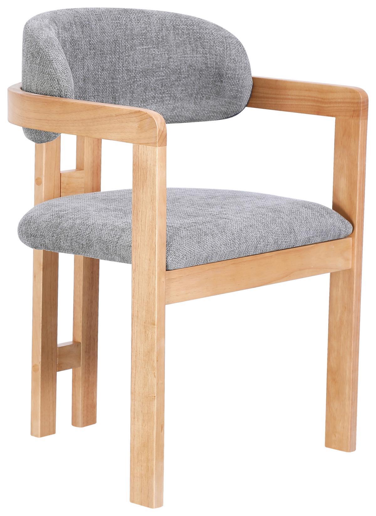 KRZESŁO Z PODŁOKIETNIKAMI SALLY - kolor dębowy/szary, Modern, drewno/tkanina (60/80/52cm) - MID.YOU