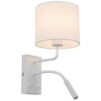 Wandleuchte Douple Weiss max. 28 Watt - Weiss, Konventionell, Kunststoff/Textil (31/18/33cm) - Mömax