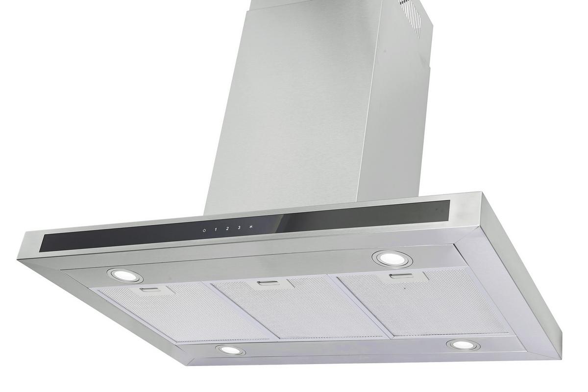 Dunstabzugshaube 50355 Edelstahlfarben - Edelstahlfarben/Schwarz, Trend, Metall (90/123,8/60cm) - PKM