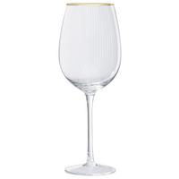 Weinglas Earth Tones Ca. 400ml - Klar/Goldfarben, Romantik / Landhaus, Glas (22,5cm) - Premium Living