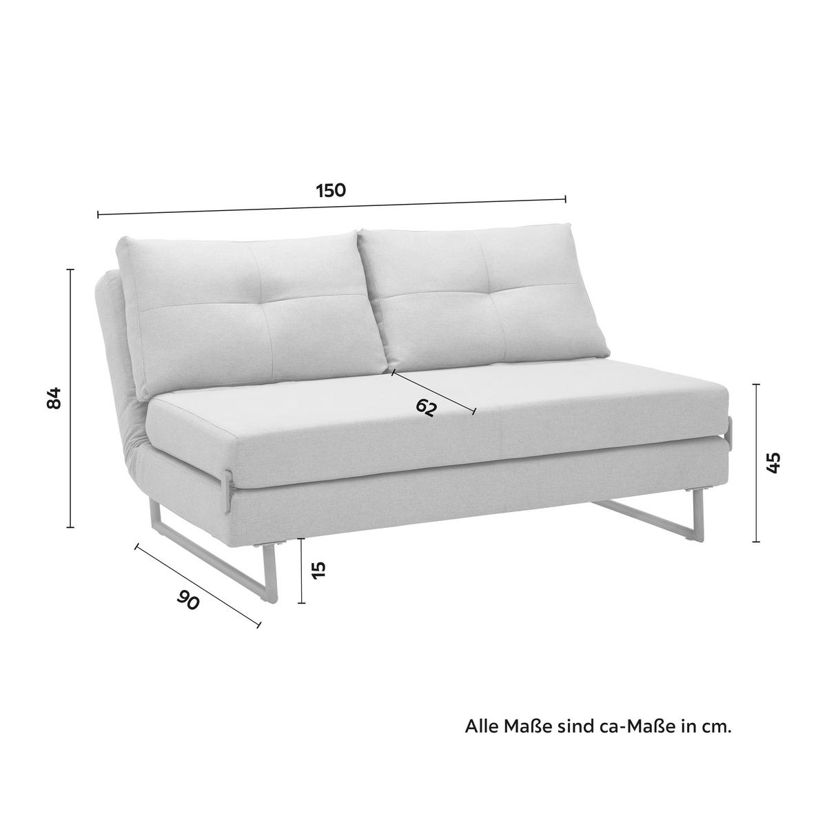 Schlafsofa "Malic", beige, Webstoff - Eichefarben/Beige, MODERN, Textil/Metall (150/84/90cm) - Bessagi Home
