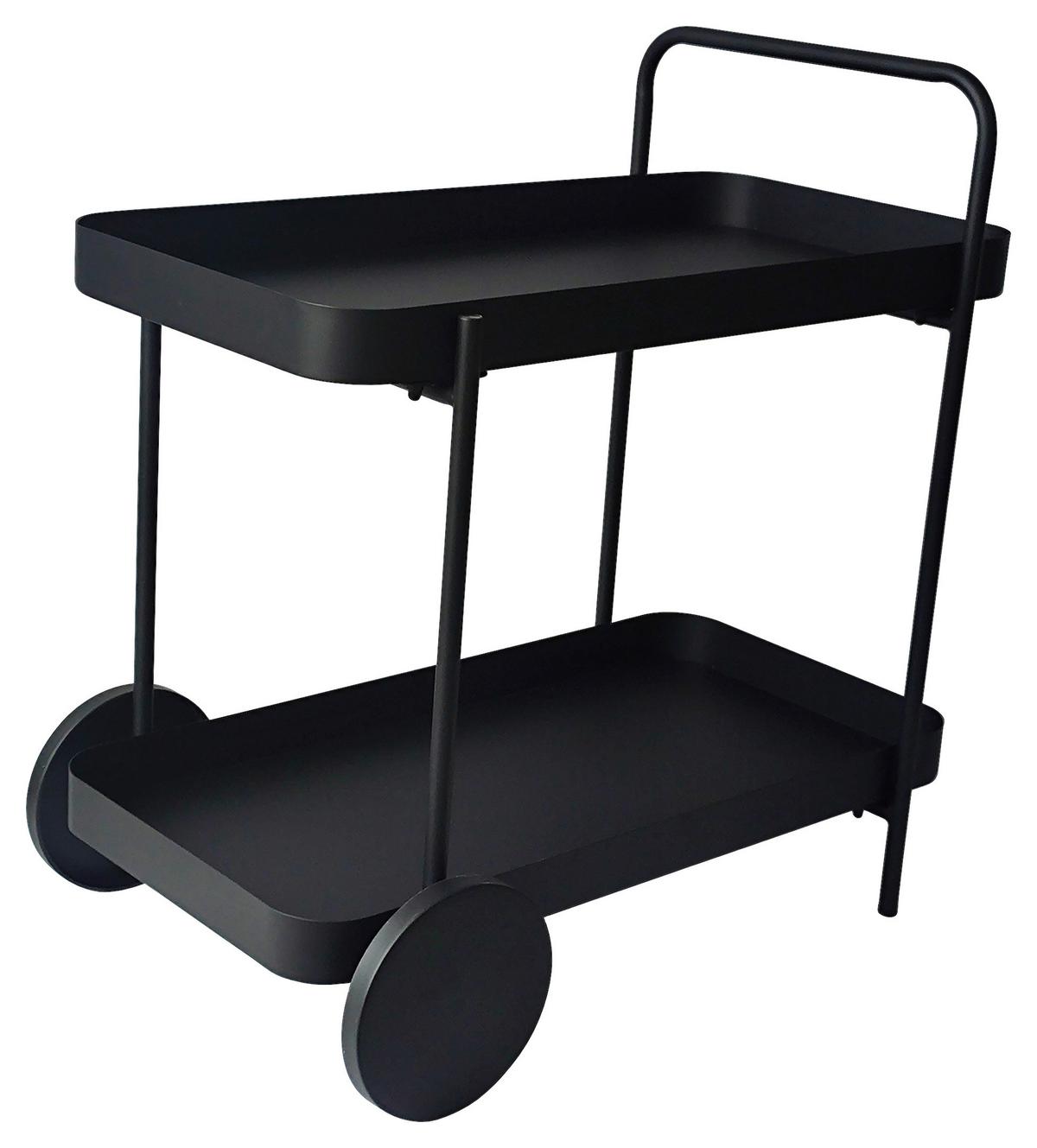 Kolica Za Serviranje Desino - crna, Moderno, metal (70/70/43cm) - Modern Living