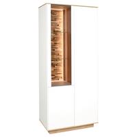 Vitrine Halvar Weiß/Eiche Artisan - Weiß/Eiche Artisan, MODERN, Holzwerkstoff (81/186/42cm) - Premium Living