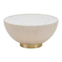 Couchtisch Endless Vegas Creme/Messingfarben - Messingfarben/Creme, MODERN, Keramik/Textil (71/71/36cm) - Kare-Design