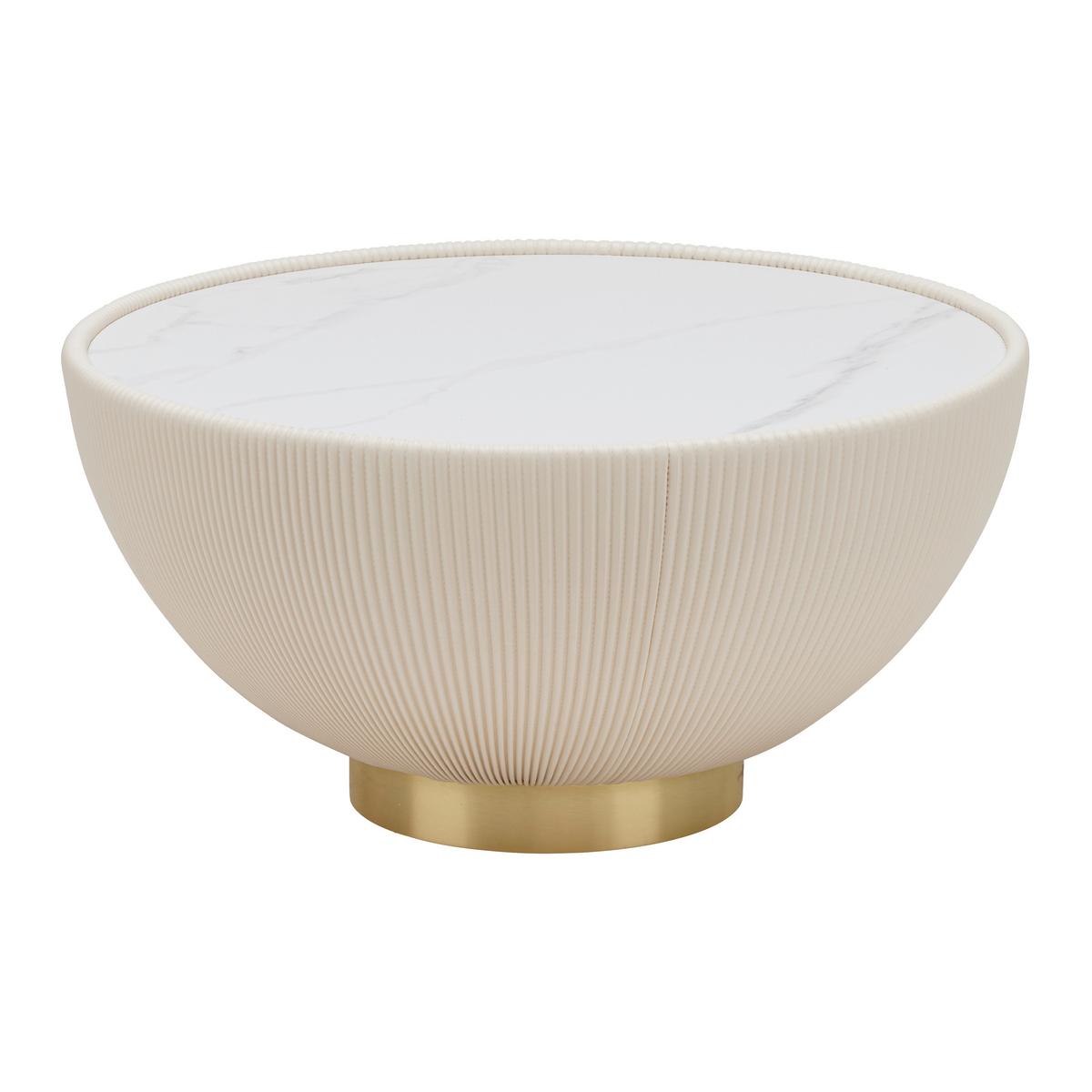 Couchtisch Endless Vegas Creme/Messingfarben - Messingfarben/Creme, MODERN, Keramik/Textil (71/71/36cm) - Kare-Design