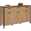 Sideboard Kirikus in Schwarz/Eichefarben - Eichefarben/Schwarz, LIFESTYLE, Holzwerkstoff/Kunststoff (139,8/89,5/40,2cm) - Mömax