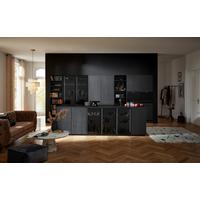 Einbauküche Manhattan in Schwarz/Graphit - Eichefarben/Schwarz, MODERN, Holzwerkstoff - Nolte Küchen