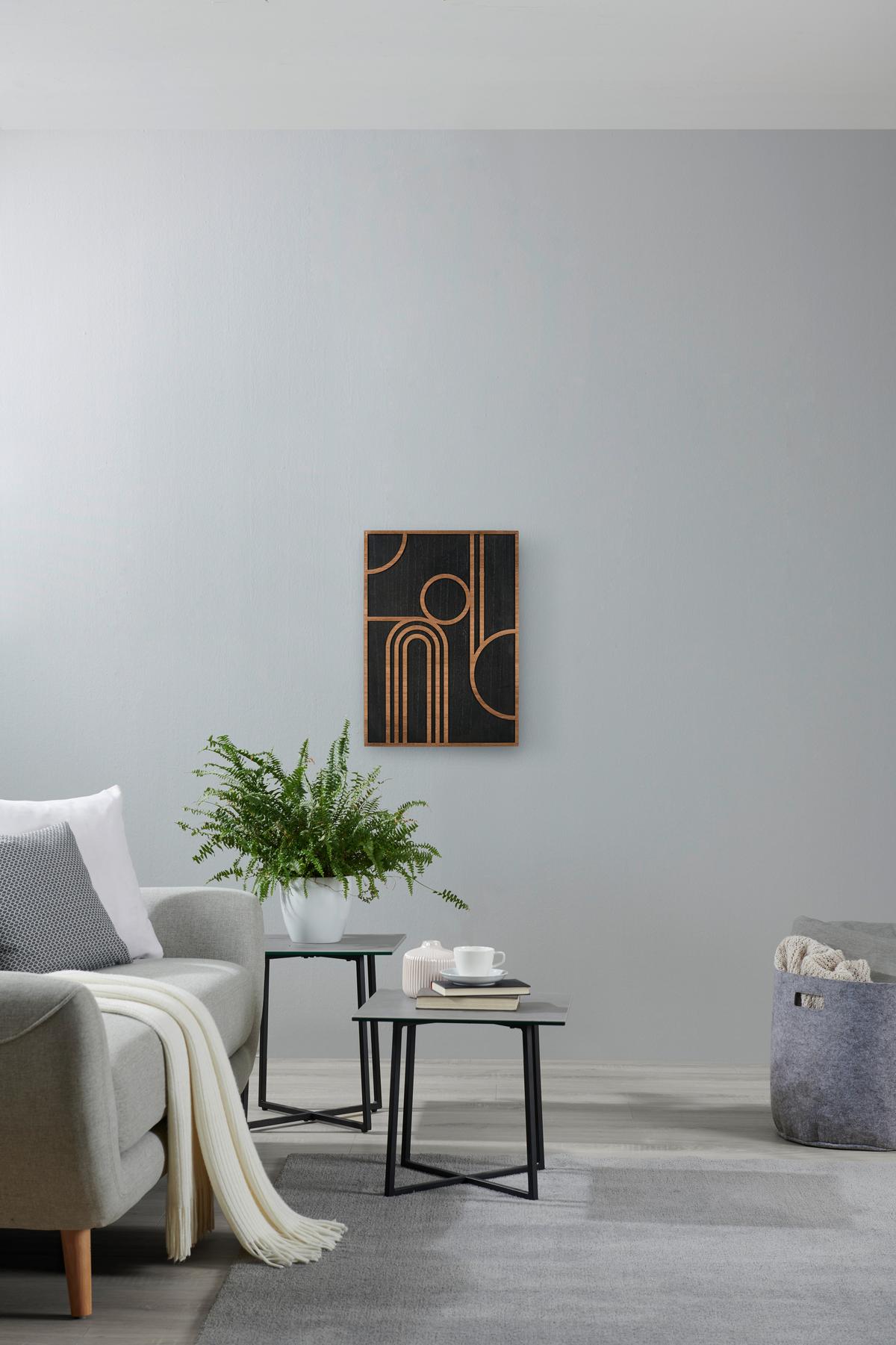 Wanddeko Malo I in Schwarz - Schwarz, Basics, Holz (35,5/49/0,9cm) - Modern Living