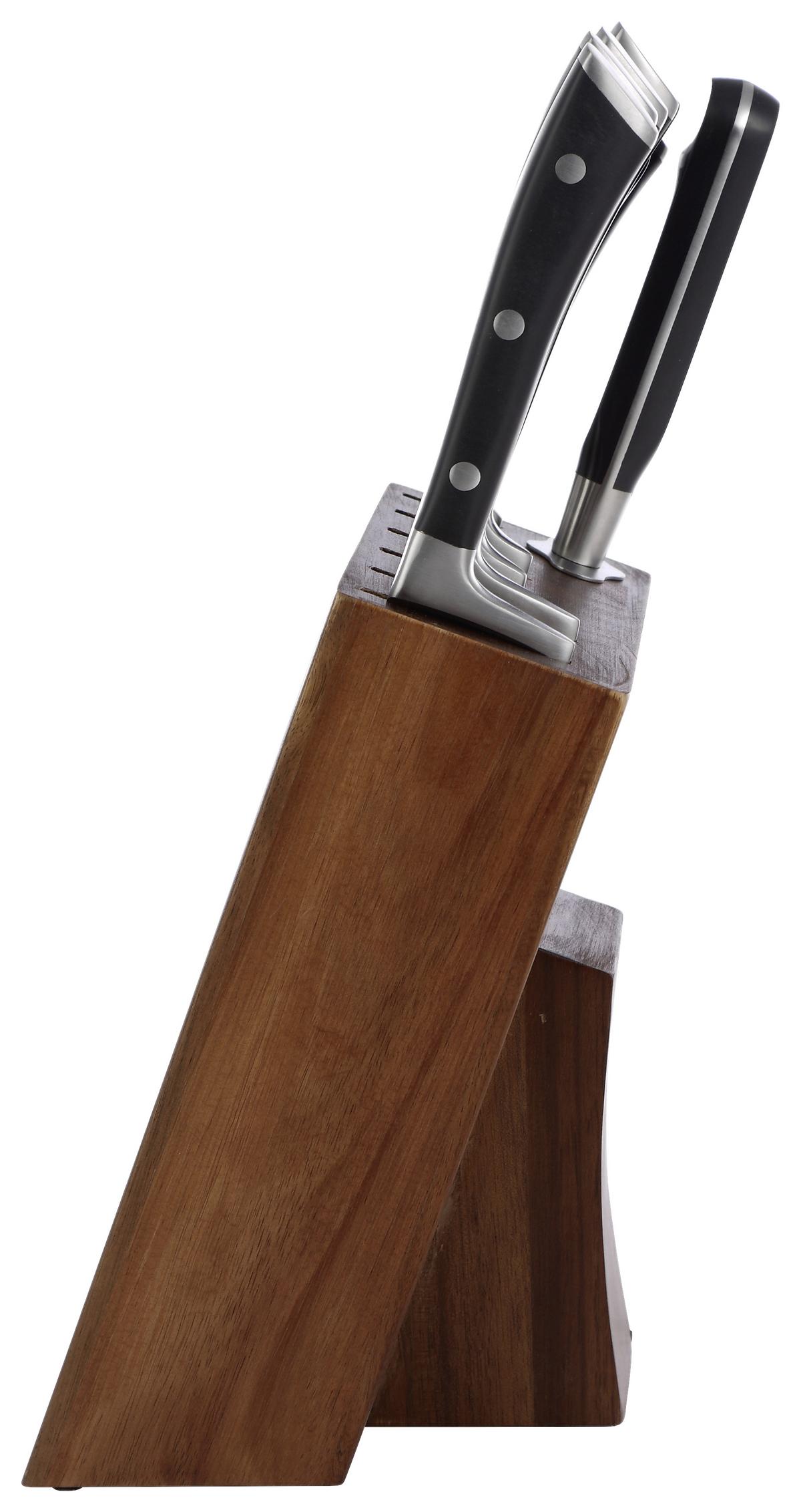 Blok Za Nože Natan -Akt- - srebrne barve/črna, kovina/umetna masa - Premium Living