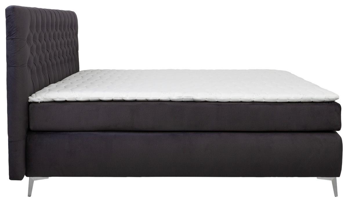 Postelja Boxspring One - barve kroma/črna, Konvencionalno, tekstil (180/200cm)