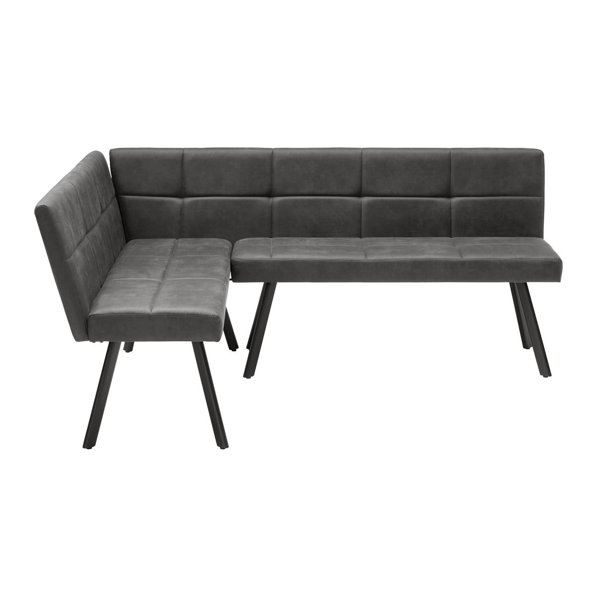 Eckbank Cooper Grau - Schwarz/Grau, MODERN, Textil/Metall (150/85/190cm) - Mömax