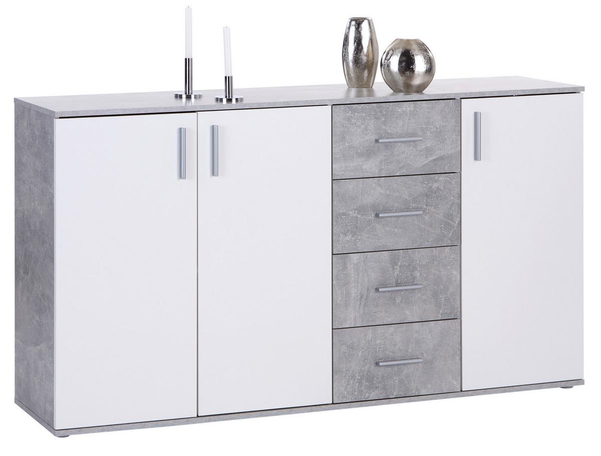 Komoda Ina 04 - bijela/svijetlo siva, Moderno, drvni materijal/plastika (175,8/94,8/38,3cm) - Modern Living