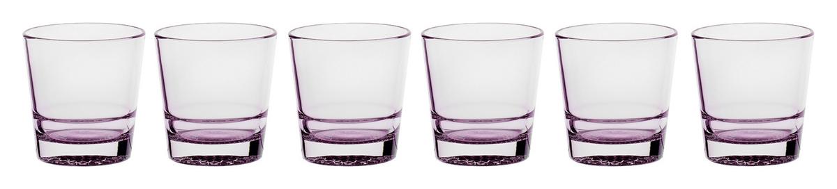 KOMPLET SZKŁA STOŁOWEGO ADORNO - jaskrawy róż, Modern, szkło (400ml) - Bessagi Home