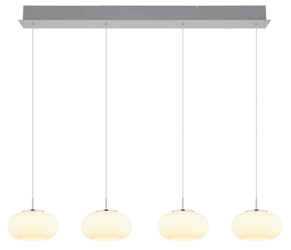 Led Viseća Svjetiljka Opal - boje nikla/prozirno, Design, staklo/metal (110/20/150cm) - Globo