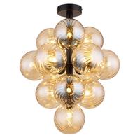 DECKENLEUCHTE 56146D - Schwarz/Orange, Design, Glas/Metall (39,5/50cm) - Globo