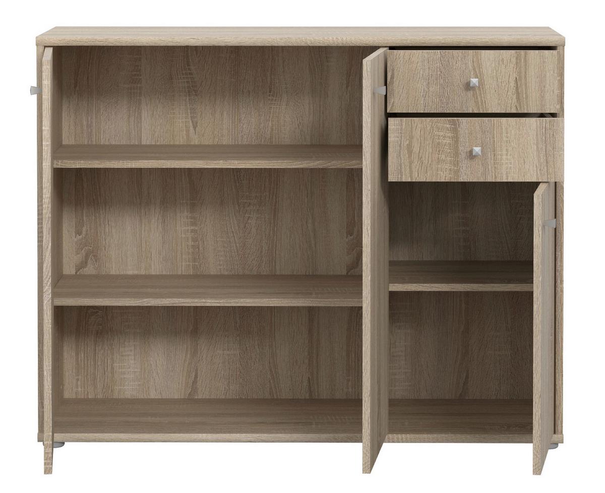 Komoda Tempra 2, Barva Hrasta - barve hrasta/hrast sonoma, Basics, umetna masa/leseni material (108,8/85,5/34,8cm) - Mömax