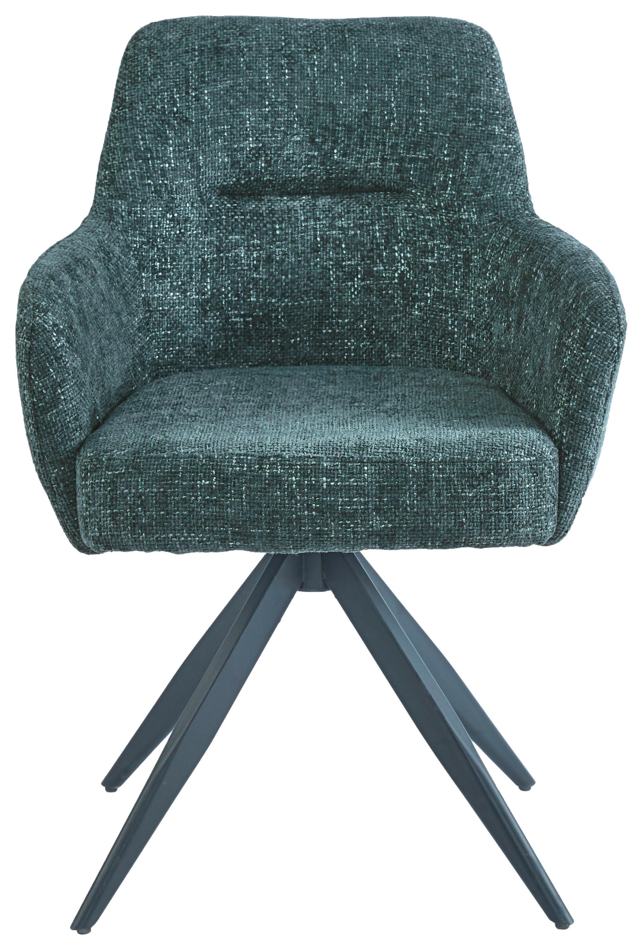 KRZESŁO Z PODŁOKIETNIKAMI MAVIE - zielony/czarny, Modern, metal/tkanina (60/88/62cm) - Mömax