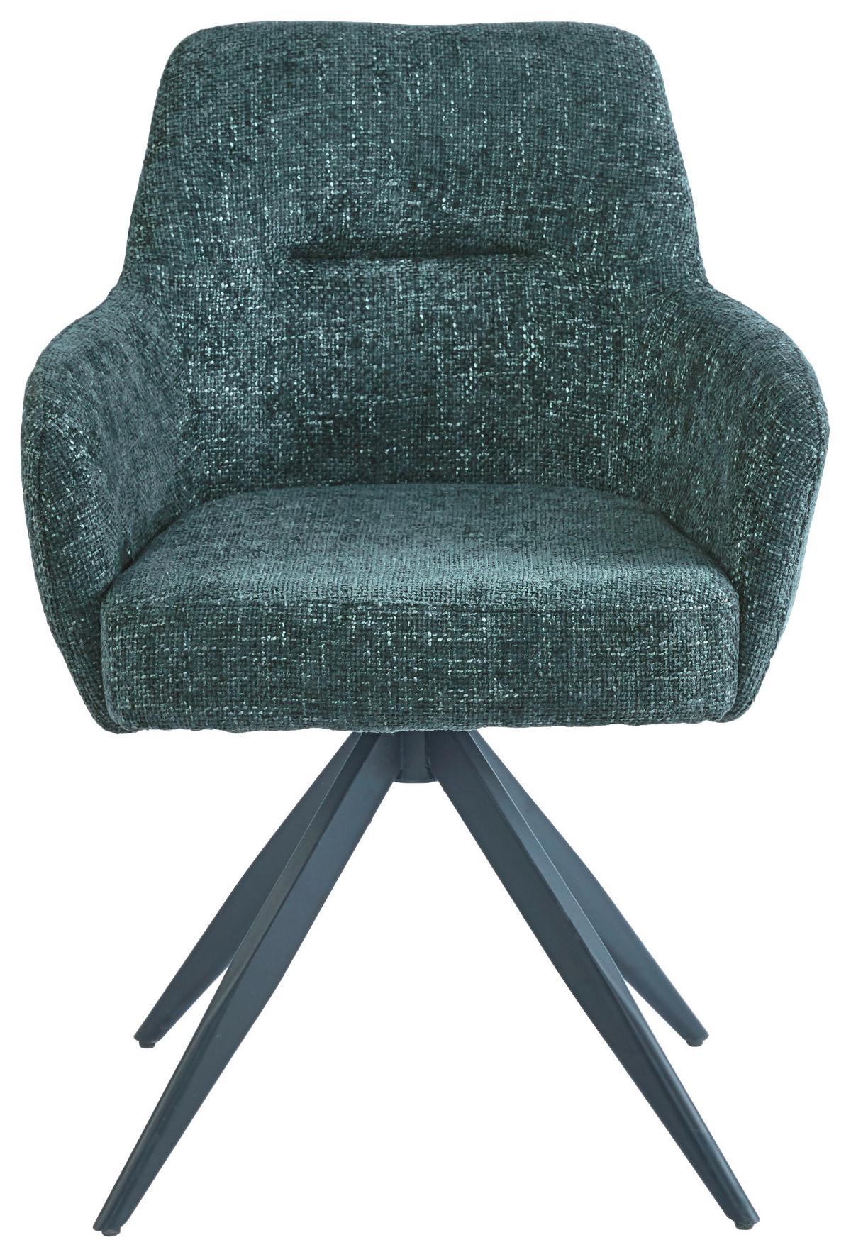 KRZESŁO Z PODŁOKIETNIKAMI MAVIE - zielony/czarny, Modern, metal/tkanina (60/88/62cm) - Mömax