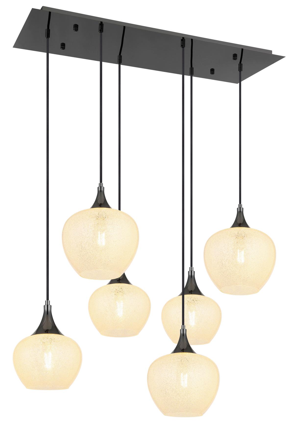 Hängeleuchte Maxy Klar/Schwarz max. 40 Watt - Klar/Schwarz, KONVENTIONELL, Glas/Metall (86/42/120cm) - Globo