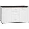 Komoda Alassio Alsk09 - bijela/boje grafita, Moderno, drvni materijal/plastika (156,3/86,2/40,5cm) - Modern Living