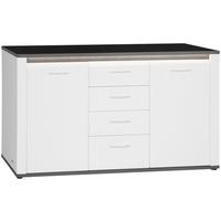 Komoda Alassio Alsk09 - bijela/boje grafita, Moderno, drvni materijal/plastika (156,3/86,2/40,5cm) - Modern Living