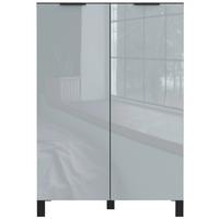 Schuhschrank Ceduna in Graphitfarben/Grau. - Graphitfarben/Schwarz, MODERN, Glas/Holzwerkstoff (87/125/40cm) - Premium Living