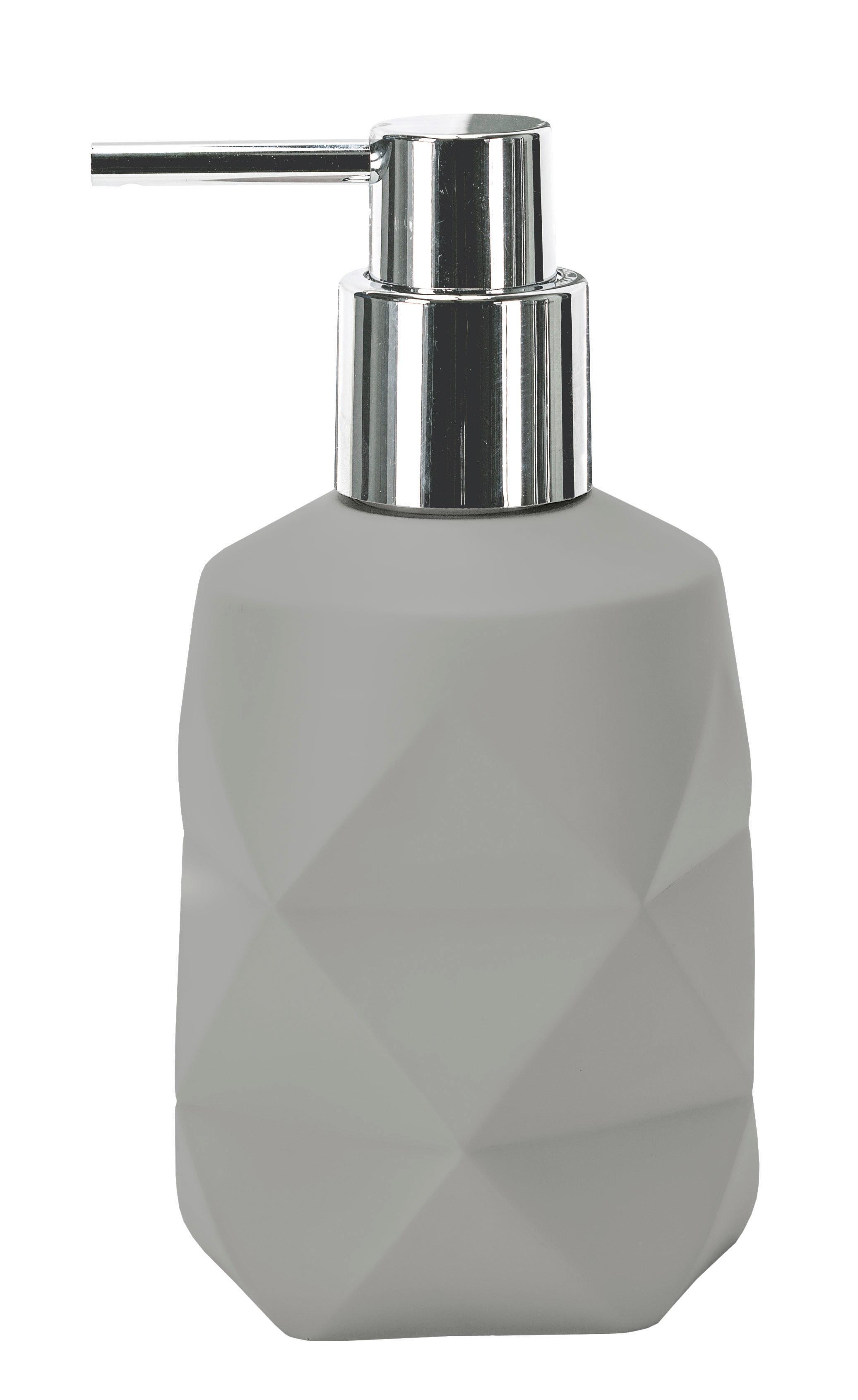 DOZOWNIK NA MYDŁO CRACKLE - kolor platynowy, Design, tworzywo sztuczne (8/17cm) - Kleine Wolke