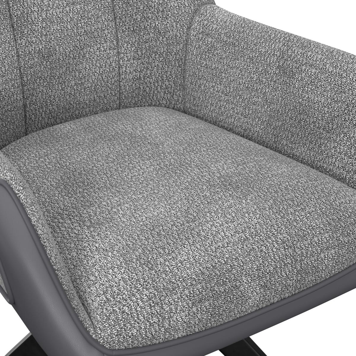 Naslanjač Caro, Siva - siva/črna, Trend, kovina/tekstil (66/87/62cm)