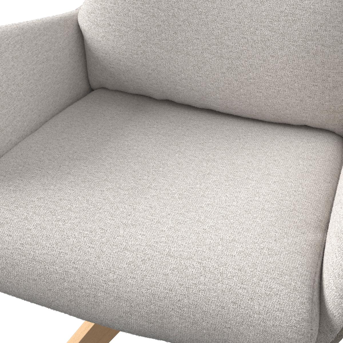 Armlehnstuhl Neelia Greige Webstoff Drehbar Gepolstert - Greige/Naturfarben, MODERN, Holz/Textil (71/60/94cm) - Bessagi Home