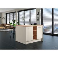 Kücheninsel IP1200 o. Geräte Magnolie - Edelstahlfarben/Eichefarben, Basics, Holzwerkstoff/Metall (123,4/91,8/96,6cm) - Impuls