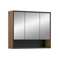 Spiegelschrank Bagno Eiche Artisan/Schwarz - Trend, Glas/Holzwerkstoff (80/68/19cm) - MID.YOU