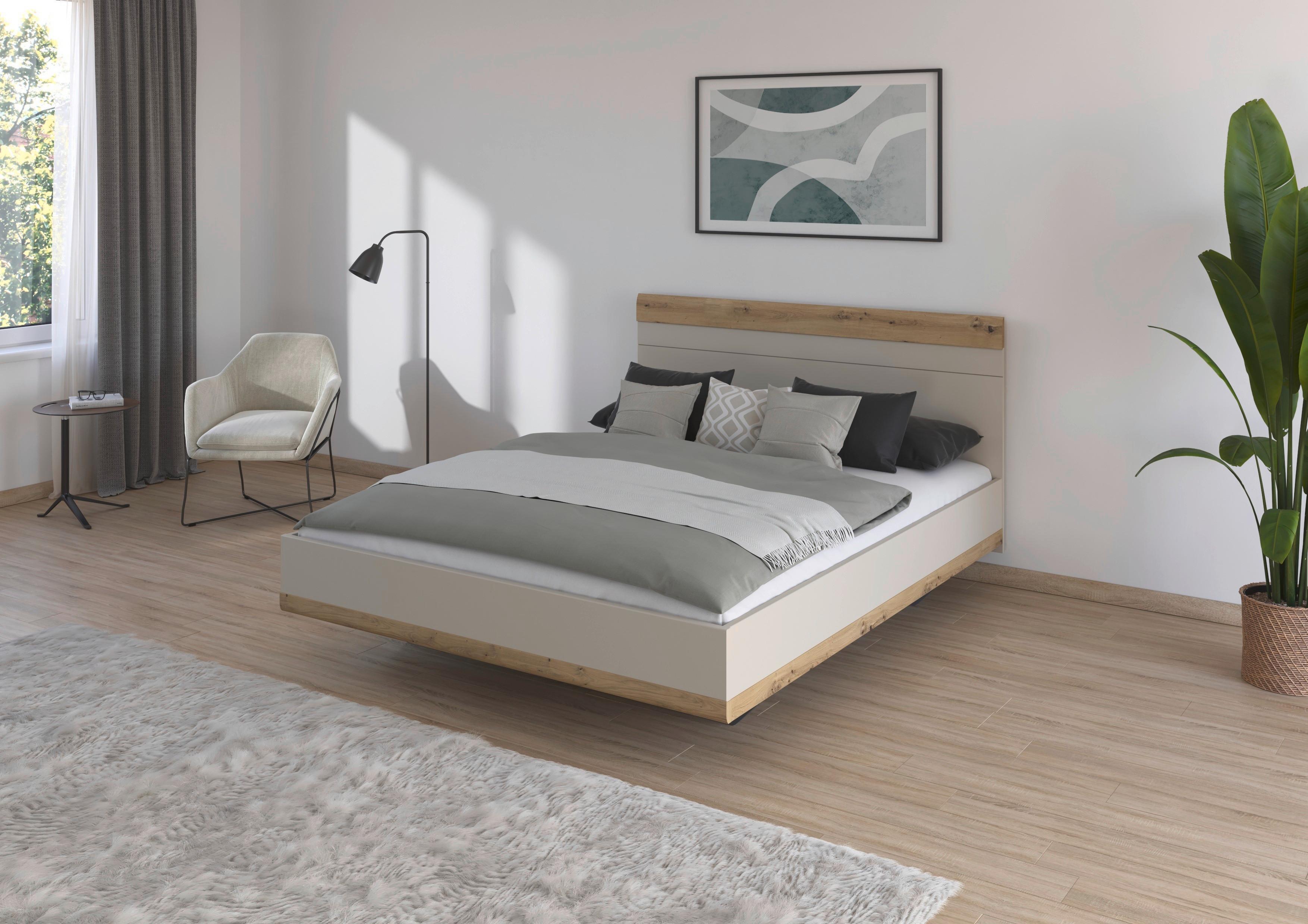 Krevet Ellmau - hrast Artisan/boje šampanjca, Konvencionalno, drvni materijal (160/200cm) - Premium Living