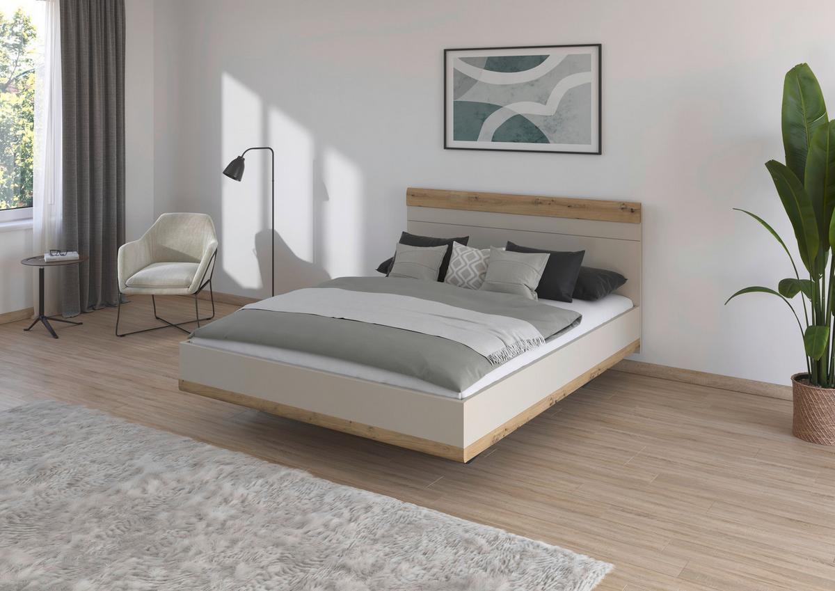 Krevet Ellmau - hrast Artisan/boje šampanjca, Konvencionalno, drvni materijal (160/200cm) - Premium Living
