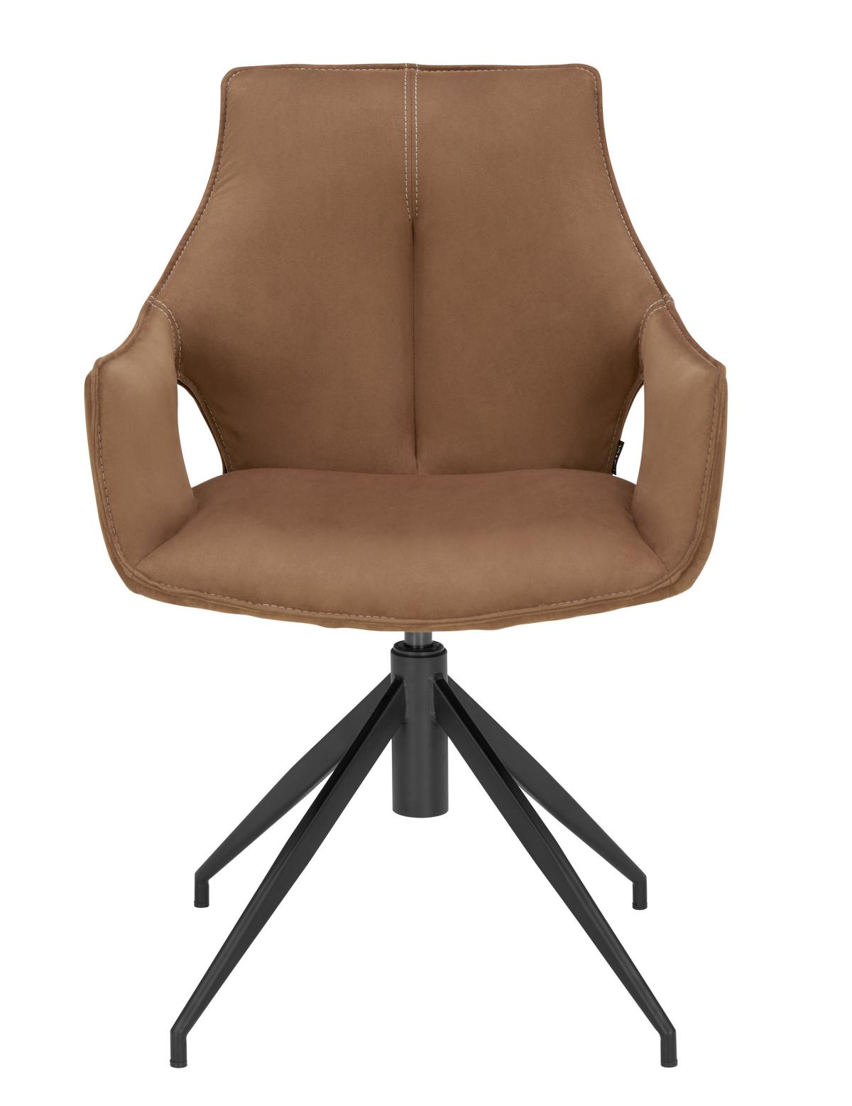 KRZESŁO AMSTERDAM - czarny/brązowy, Design, metal/tkanina (59/87/61cm) - Novel