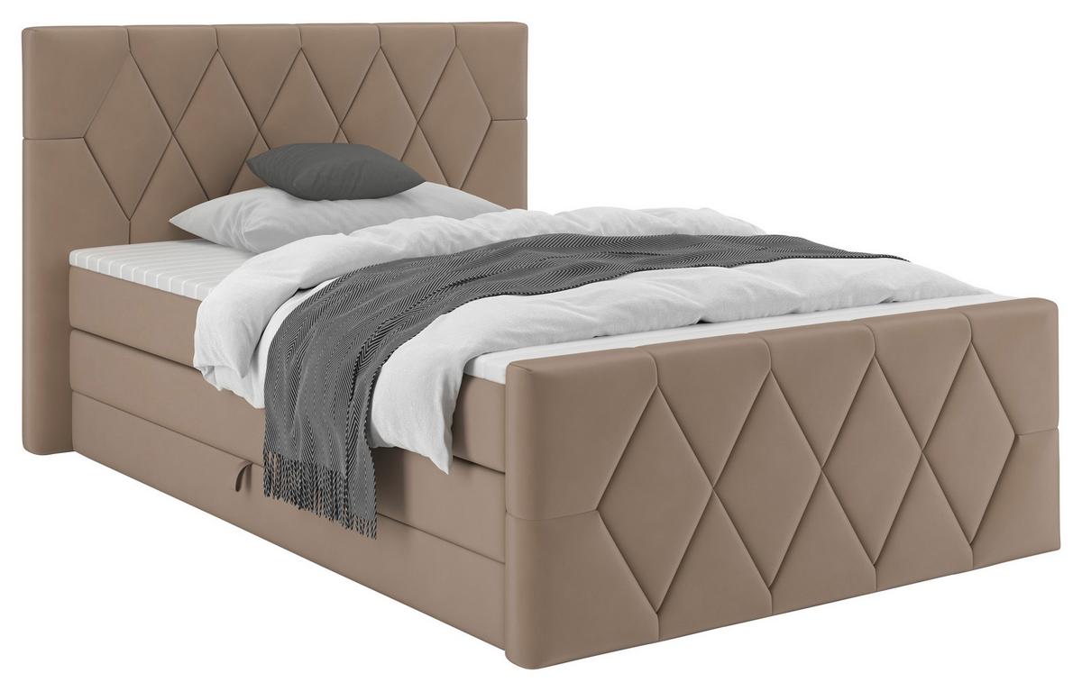 Boxspringbett Josie B Cappuccino ca. 140x200cm - Schwarz/Cappuccino, KONVENTIONELL, Holz/Holzwerkstoff (140/200cm) - Mömax