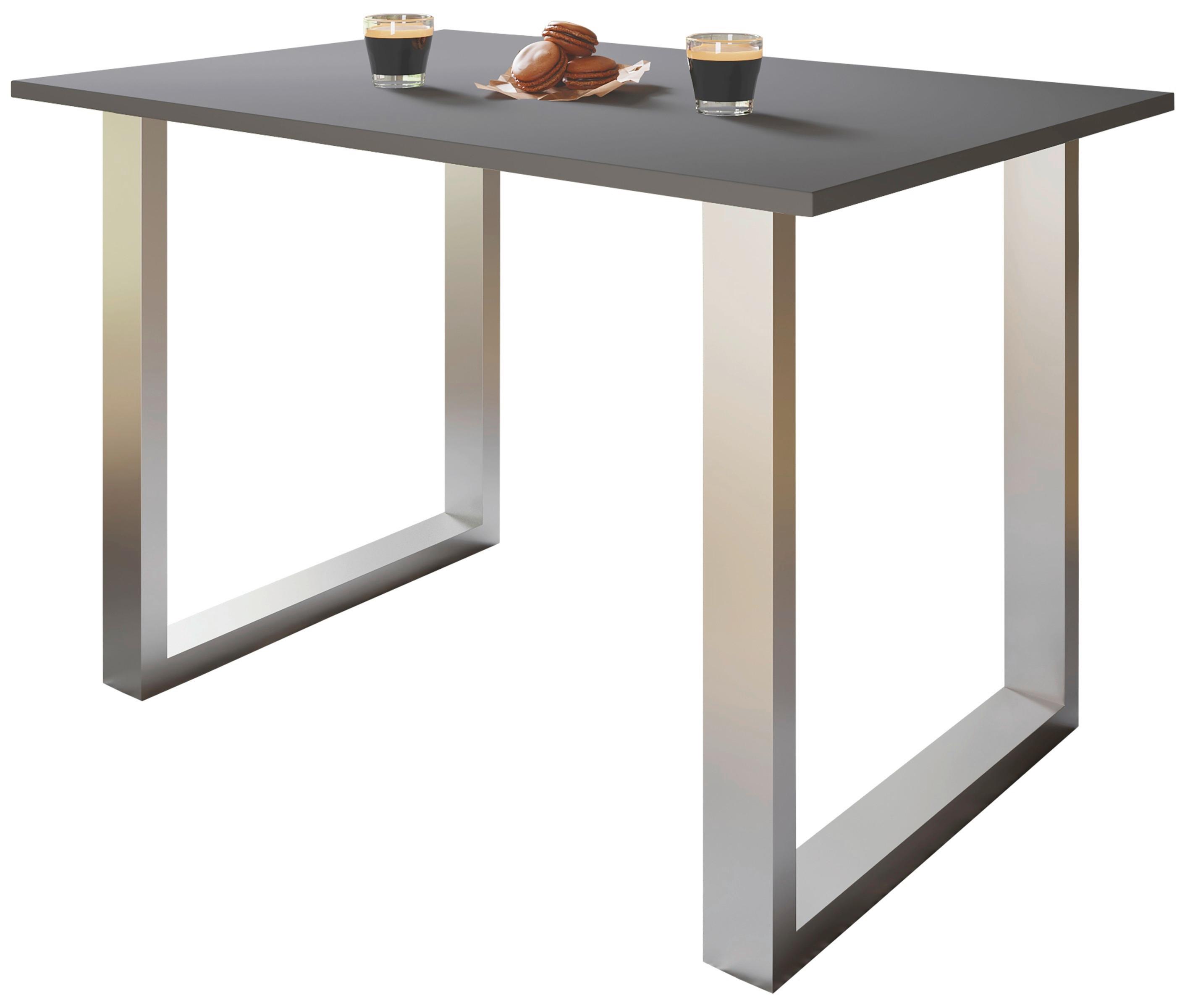 SCHREIBTISCH LONA - Anthrazit/Silberfarben, Design, Holzwerkstoff/Metall (160/80/76cm) - MID.YOU