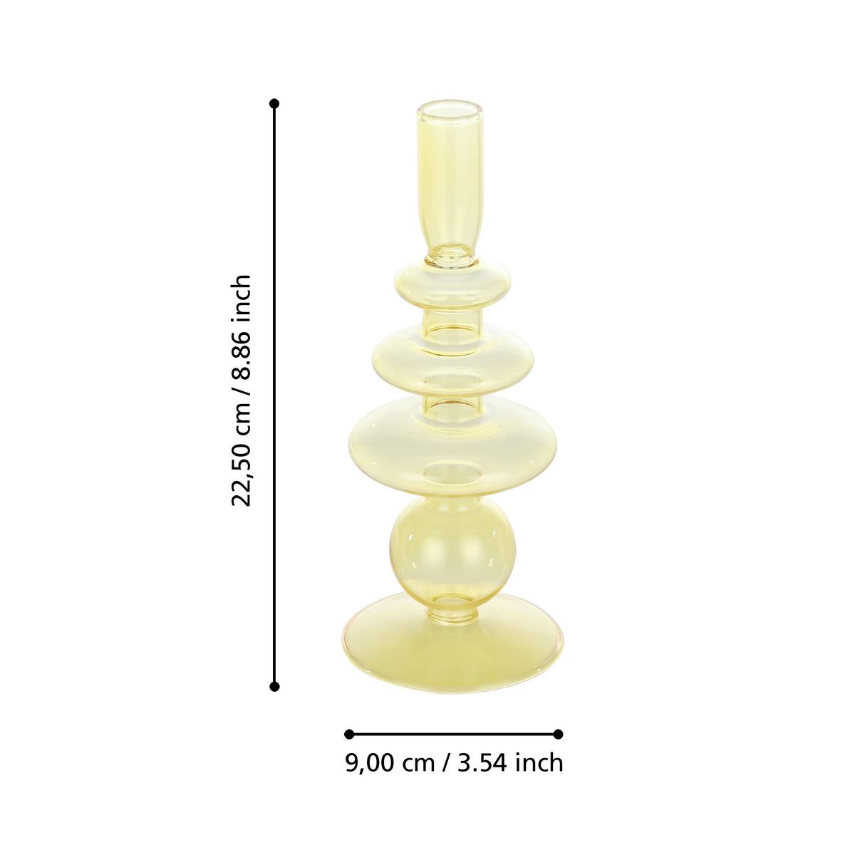 Stabkerzenhalter Molume Gelb - Gelb, LIFESTYLE, Glas (9/22.5cm)